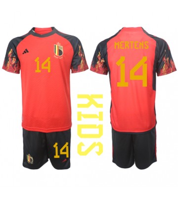 Lacne Dětský Futbalové dres Belgicko Dries Mertens #14 MS 2022 Krátky Rukáv - Domáci (+ trenírky)